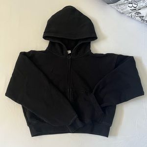 Cropped black tna zip up hoodie